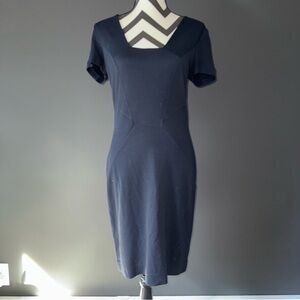 ESCADA MIDI Shift Dress Navy Blue size 36 US 6